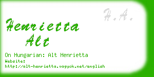 henrietta alt business card